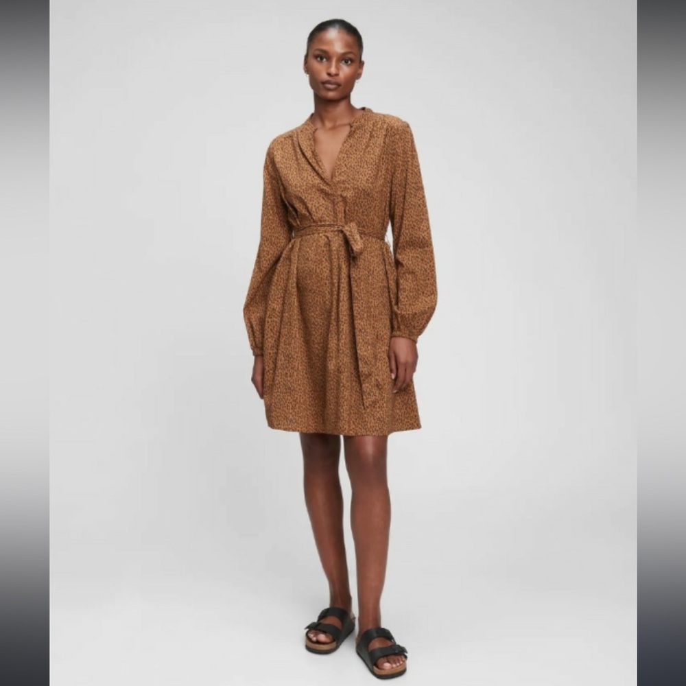 Women's Brown Long Sleeve Dress